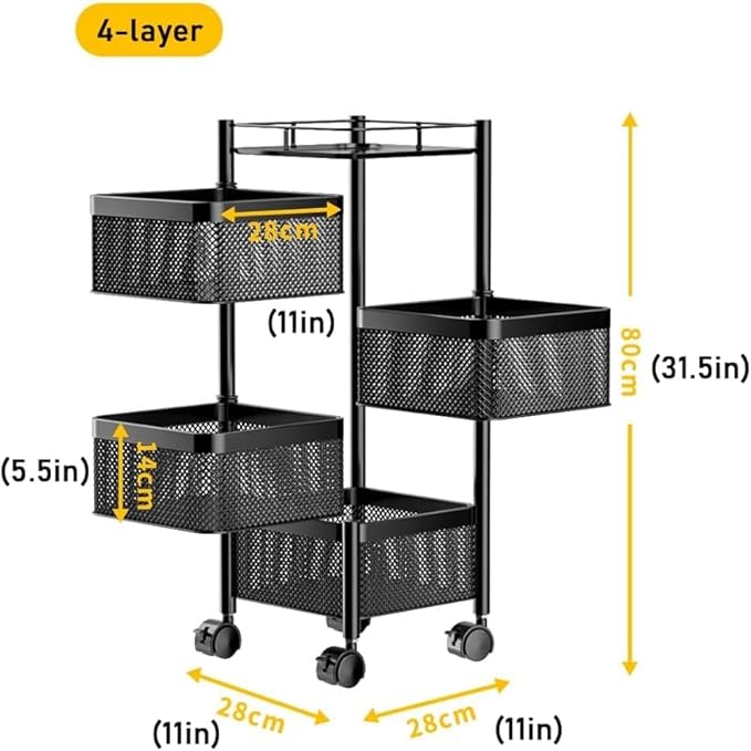 Multipurpose Kitchen Storage Trolley Rack