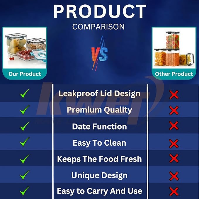 Airtight Fridge Storage Containers Set of 3